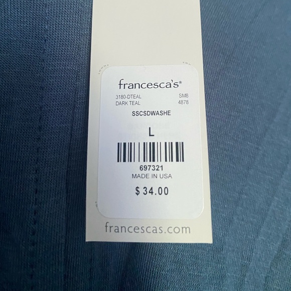 dark teal dressy top with tie - Picture 3 of 3